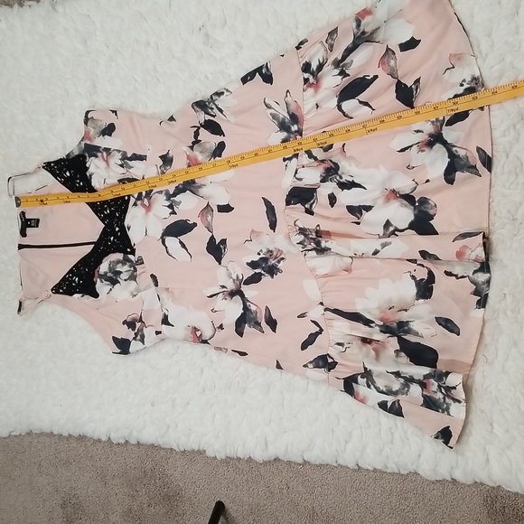 Aqua Floral Pattern Sleeveless Midi Dress. S - Picture 8 of 13